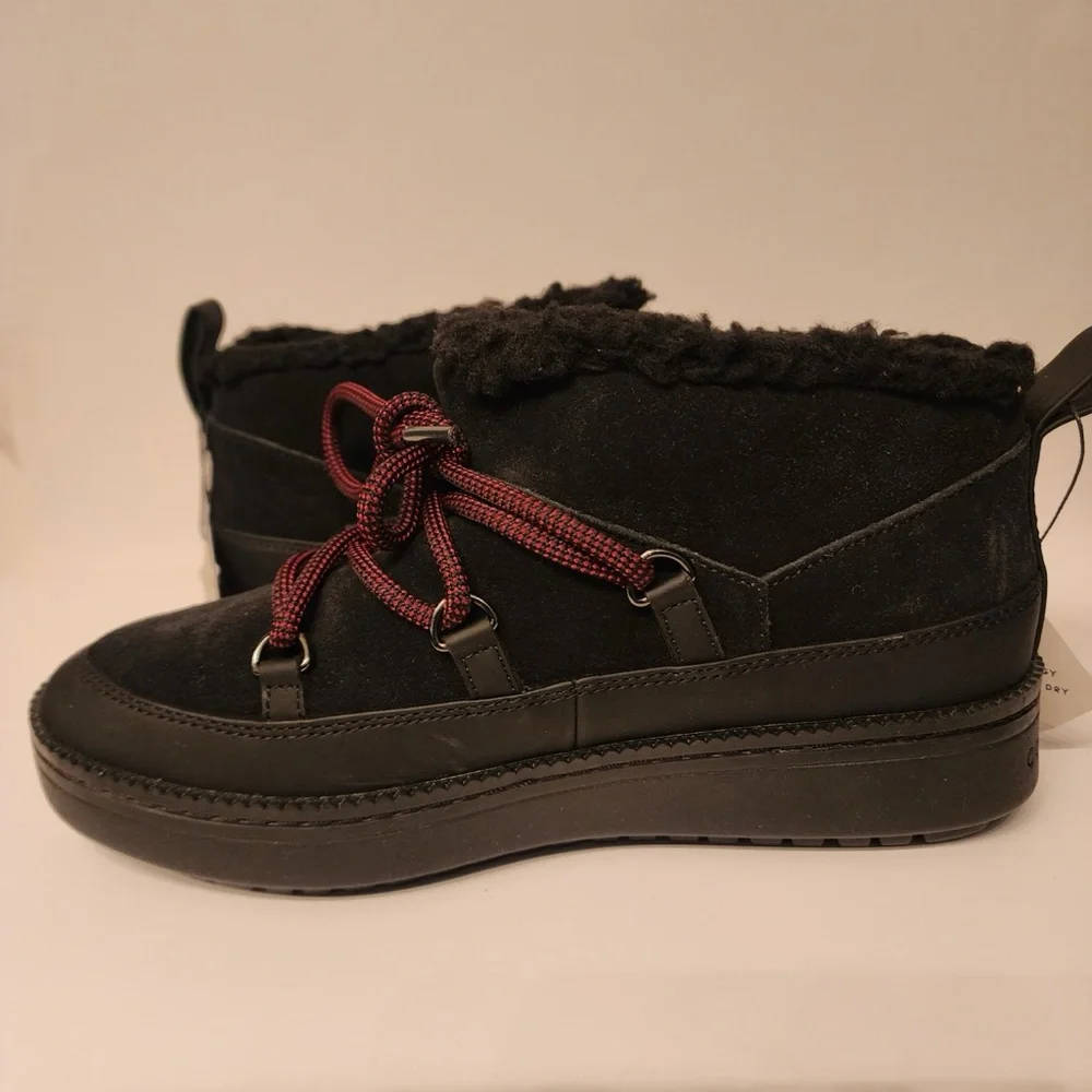 Cole Haan Cloudfeel Suede Mini Snow Boots Women's Black Ankle Boots Size 5.5